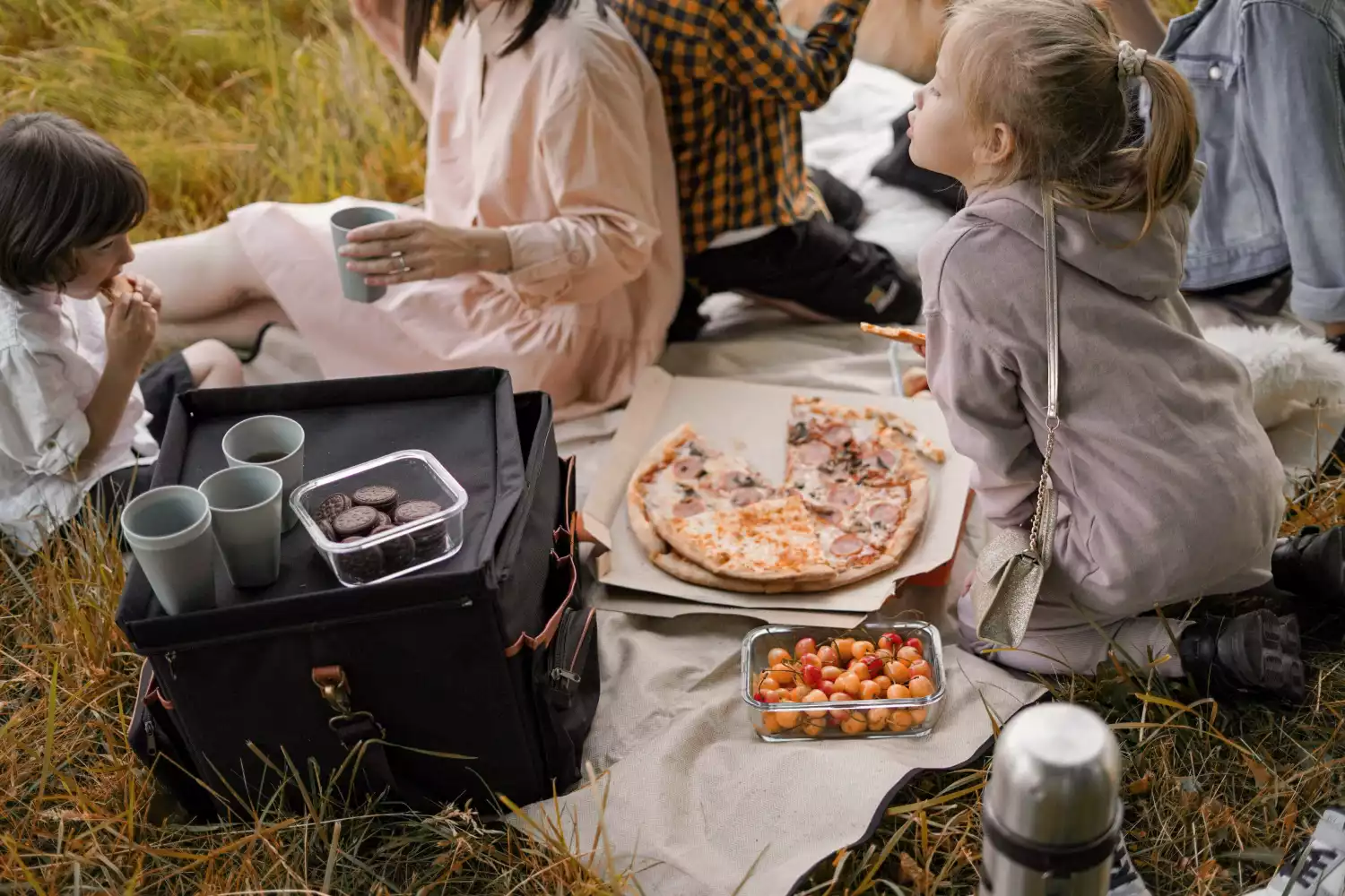 picnic blanket with strap